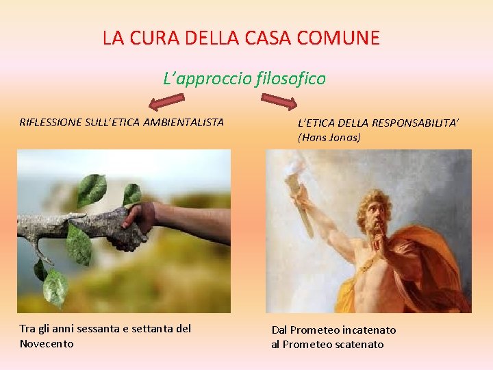 LA CURA DELLA CASA COMUNE L’approccio filosofico RIFLESSIONE SULL’ETICA AMBIENTALISTA Tra gli anni sessanta