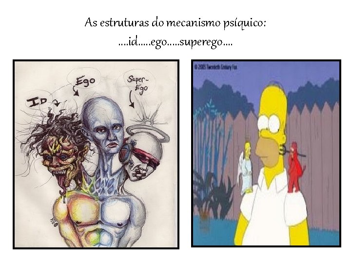 As estruturas do mecanismo psíquico: . . id. . . ego. . . superego.