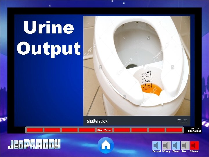 Urine Output GO TO RESPONSE Start Timer Correct Wrong Cheer Boo Silence 