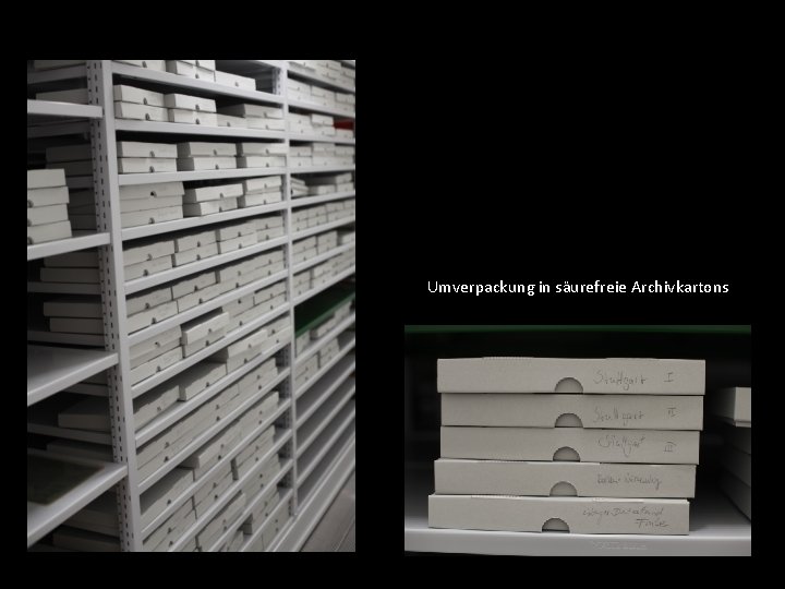 Umverpackung in säurefreie Archivkartons 