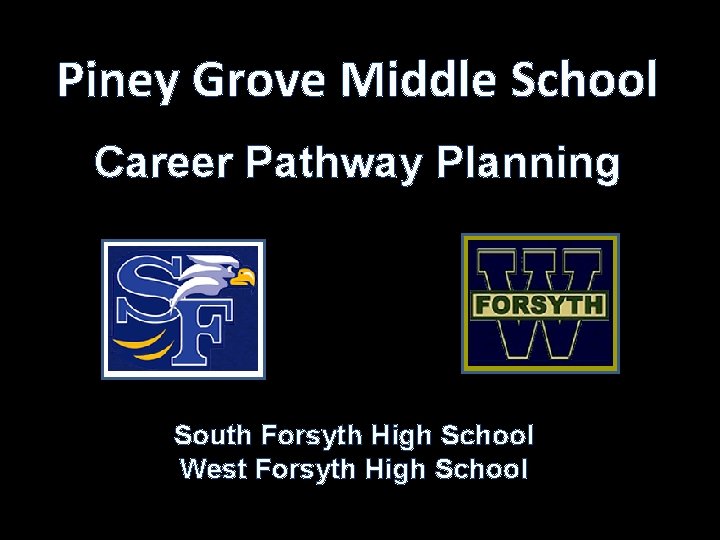 Piney Grove Middle School Career Pathway Planning South Forsyth High School West Forsyth High