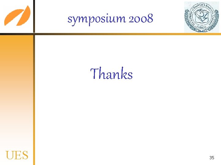 symposium 2008 Thanks UES 35 