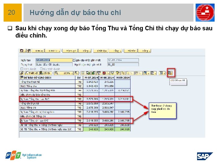 20 Hướng dẫn dự báo thu chi q Sau khi chạy xong dự báo