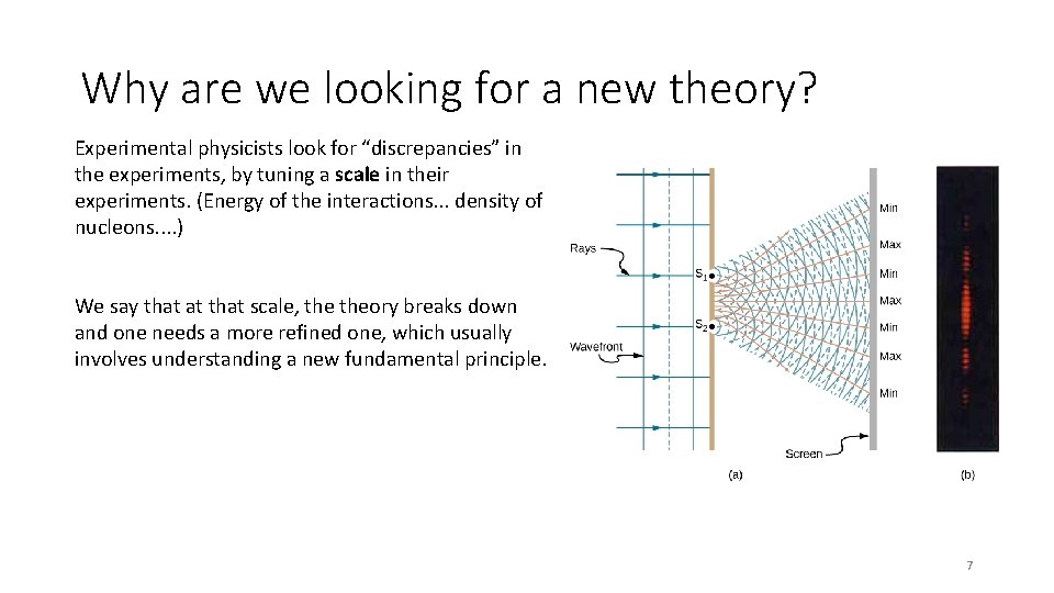 Why are we looking for a new theory? Experimental physicists look for “discrepancies” in