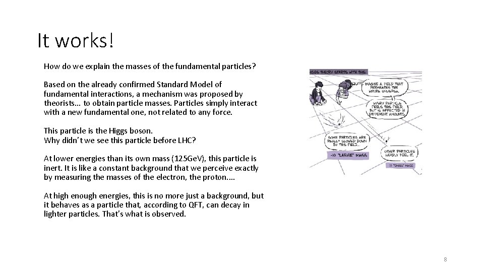 It works! How do we explain the masses of the fundamental particles? Based on