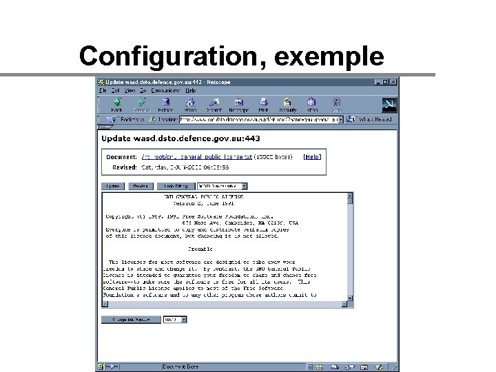 Configuration, exemple 