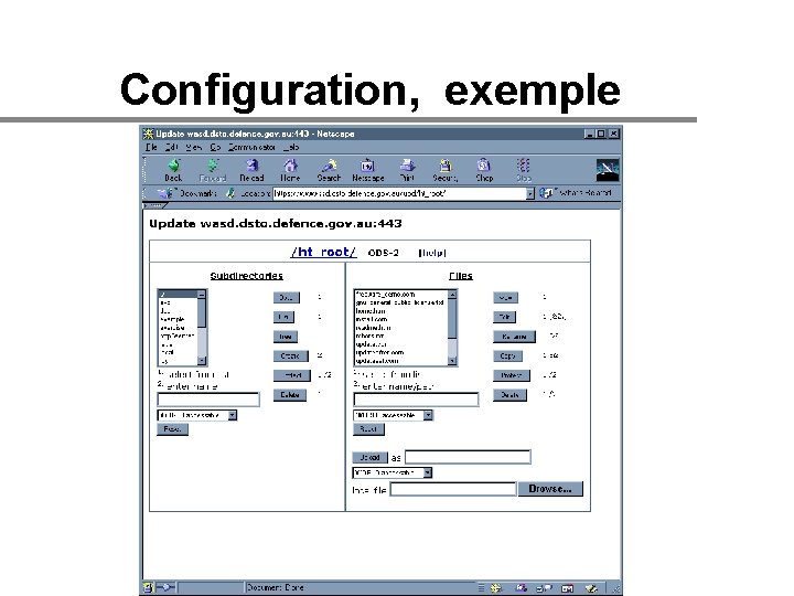 Configuration, exemple 
