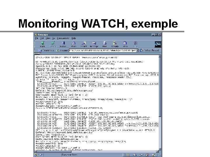 Monitoring WATCH, exemple 