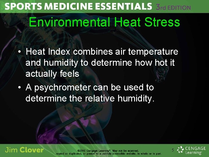 Environmental Heat Stress • Heat Index combines air temperature and humidity to determine how