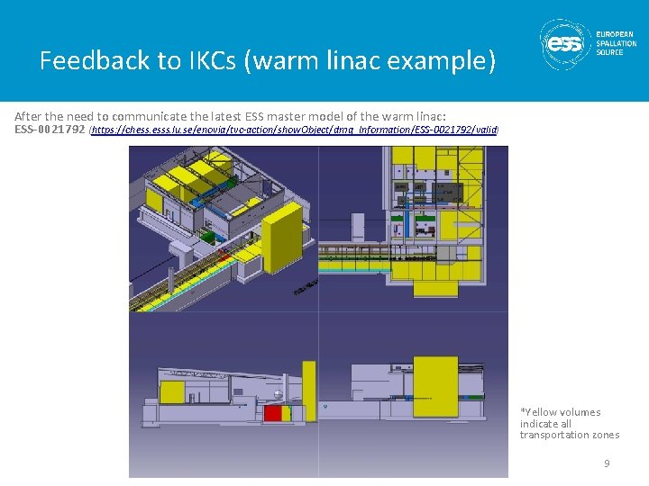 Feedback to IKCs (warm linac example) After the need to communicate the latest ESS