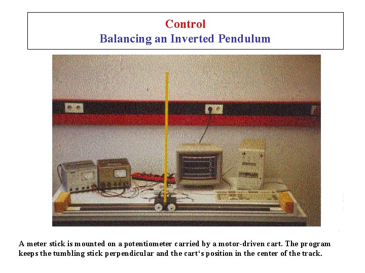 Control Balancing an Inverted Pendulum A meter stick is mounted on a potentiometer carried