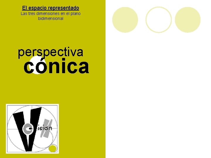 El espacio representado Las tres dimensiones en el plano bidimensional perspectiva cónica 