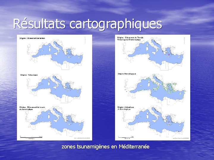Résultats cartographiques zones tsunamigènes en Méditerranée 