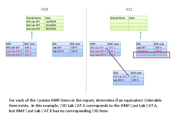 V 10 Display Name AHS Lab CAT Cust Lab CAT HMP code AHS Lab