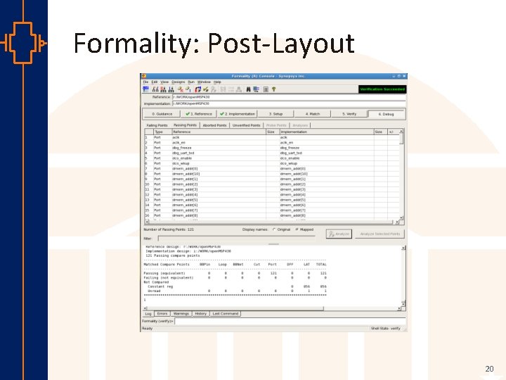 Formality: Post-Layout st Robu Low er Pow VLSI 20 