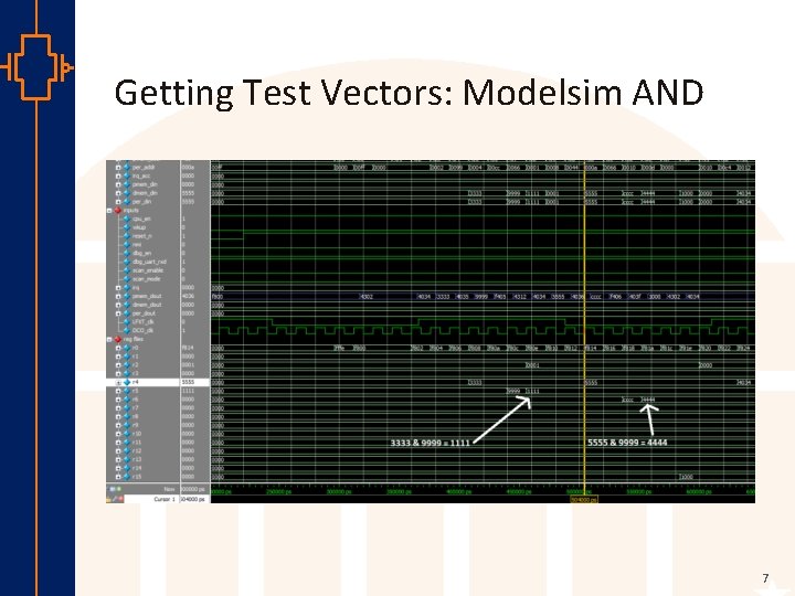 Getting Test Vectors: Modelsim AND st Robu Low er Pow VLSI 7 