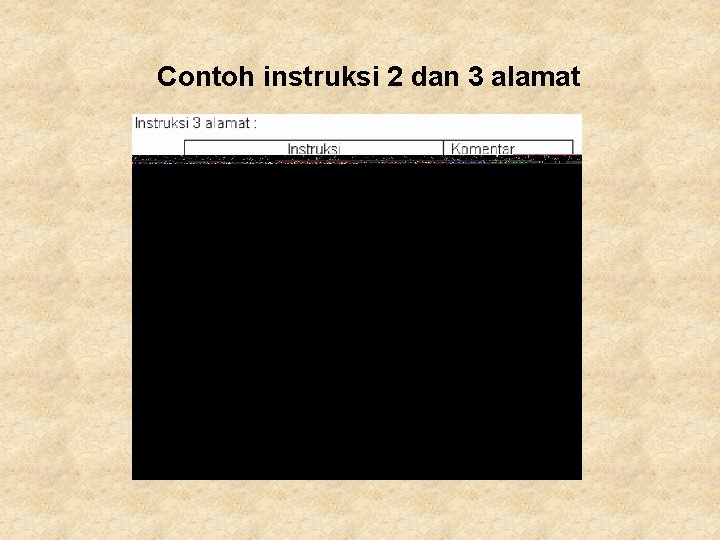 Contoh instruksi 2 dan 3 alamat 