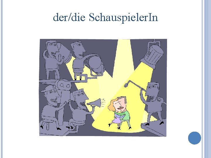 der/die Schauspieler. In 