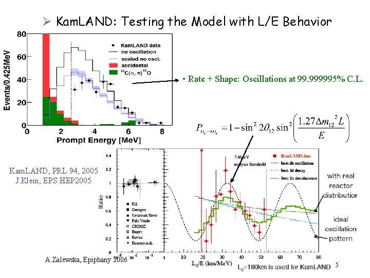 Ø Kam. LAND: Testing the Model with L/E Behavior • Rate + Shape: Oscillations