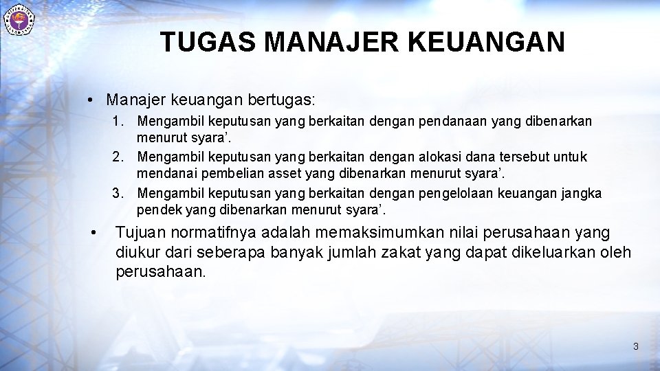 TUGAS MANAJER KEUANGAN • Manajer keuangan bertugas: 1. Mengambil keputusan yang berkaitan dengan pendanaan