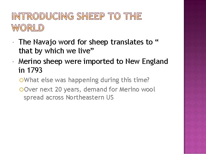  The Navajo word for sheep translates to “ that by which we live”