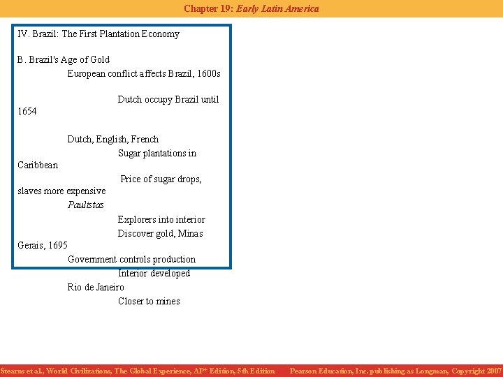 Chapter 19: Early Latin America IV. Brazil: The First Plantation Economy B. Brazil's Age