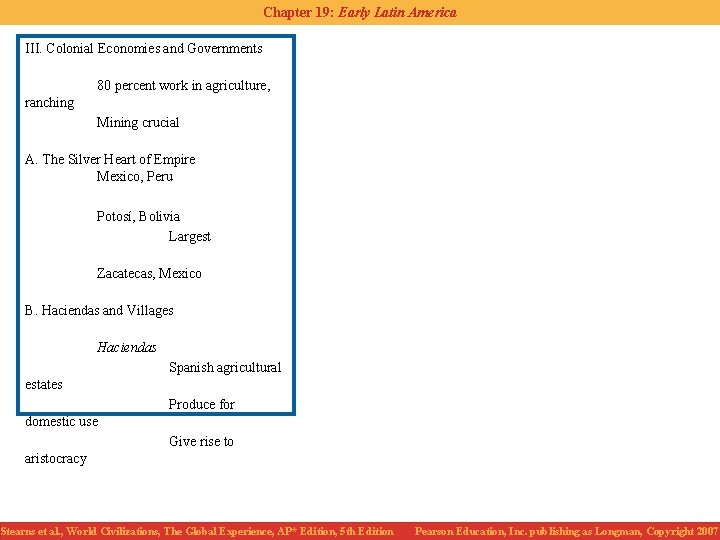 Chapter 19: Early Latin America III. Colonial Economies and Governments 80 percent work in