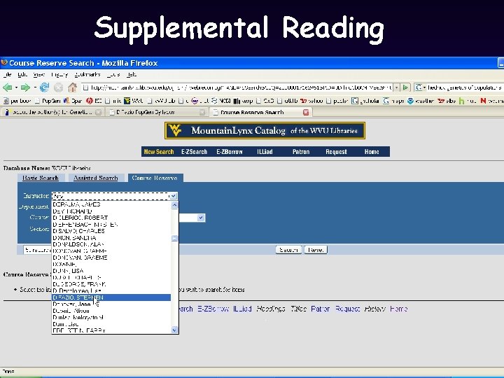 Supplemental Reading Supplemental Reading