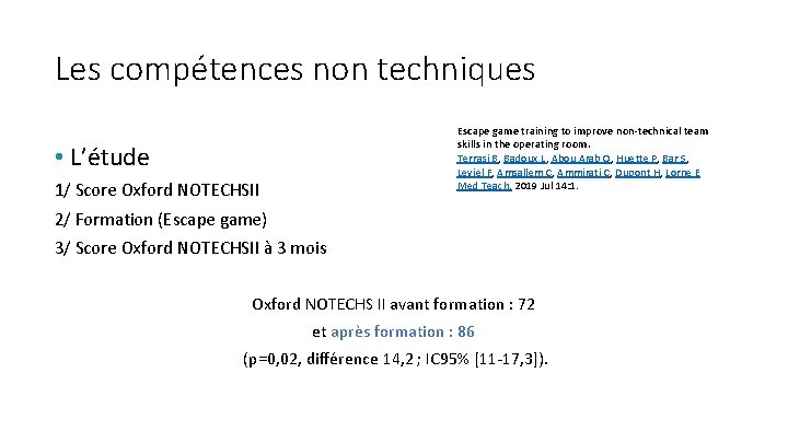 Les compétences non techniques Escape game training to improve non-technical team skills in the