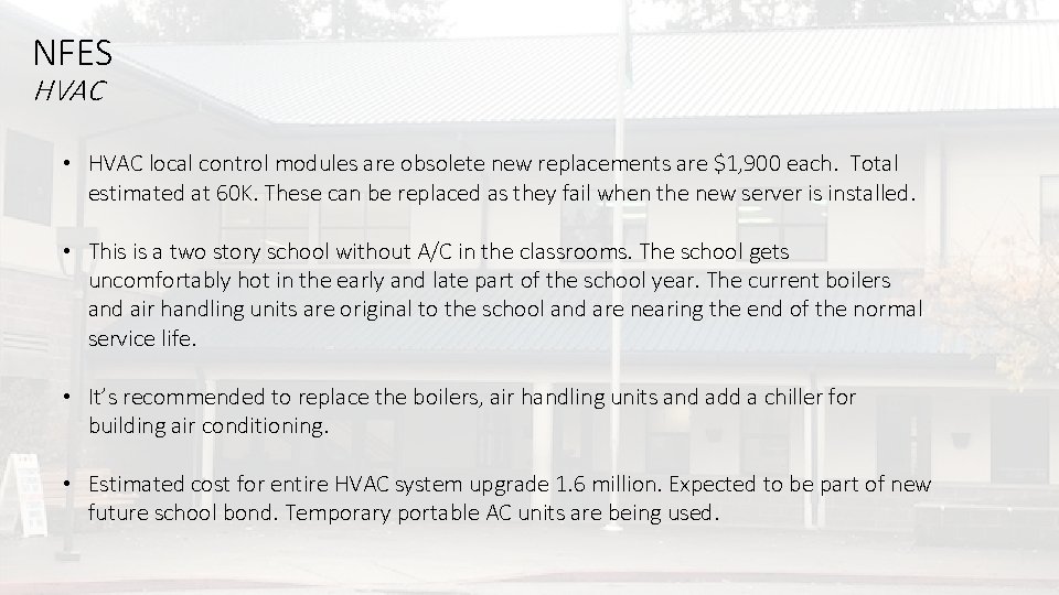 NFES HVAC • HVAC local control modules are obsolete new replacements are $1, 900