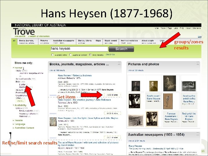 Hans Heysen (1877 -1968) groups/zones results Get item Refine/limit search results 