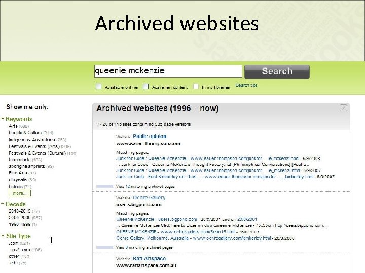Archived websites 