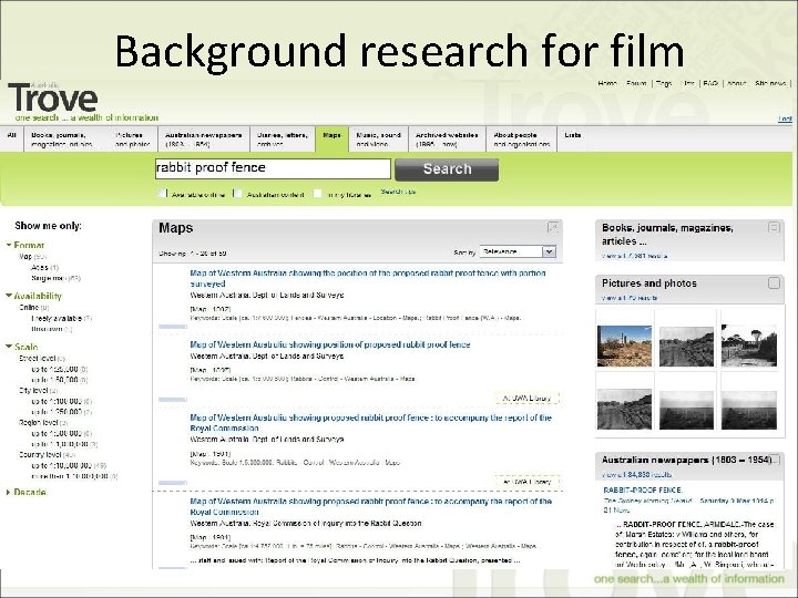 Background research for film 