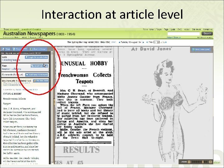 Interaction at article level 