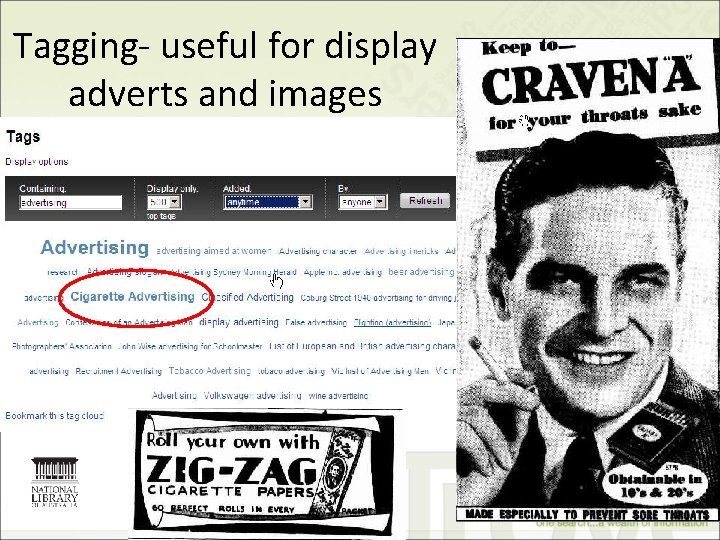 Tagging- useful for display adverts and images 40 