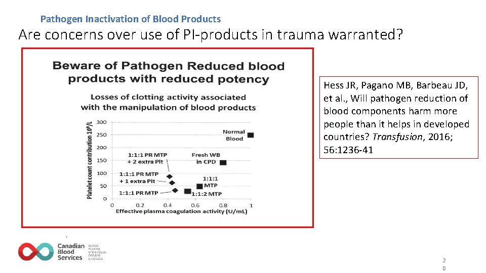 Pathogen Inactivation of Blood Products Are concerns over use of PI-products in trauma warranted? Pathogen Inactivation of Blood Products Are concerns over use of PI-products in trauma warranted?