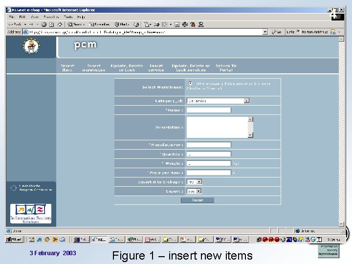 4 3 February 2003 Figure 1 – insert new items 