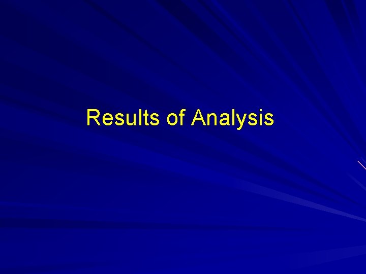 Results of Analysis 