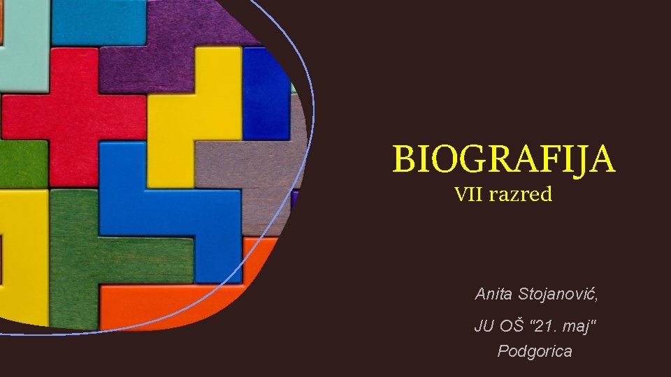 BIOGRAFIJA VII razred Anita Stojanović, JU OŠ "21. maj" Podgorica 