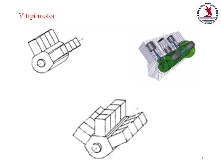 V tipi motor 8 