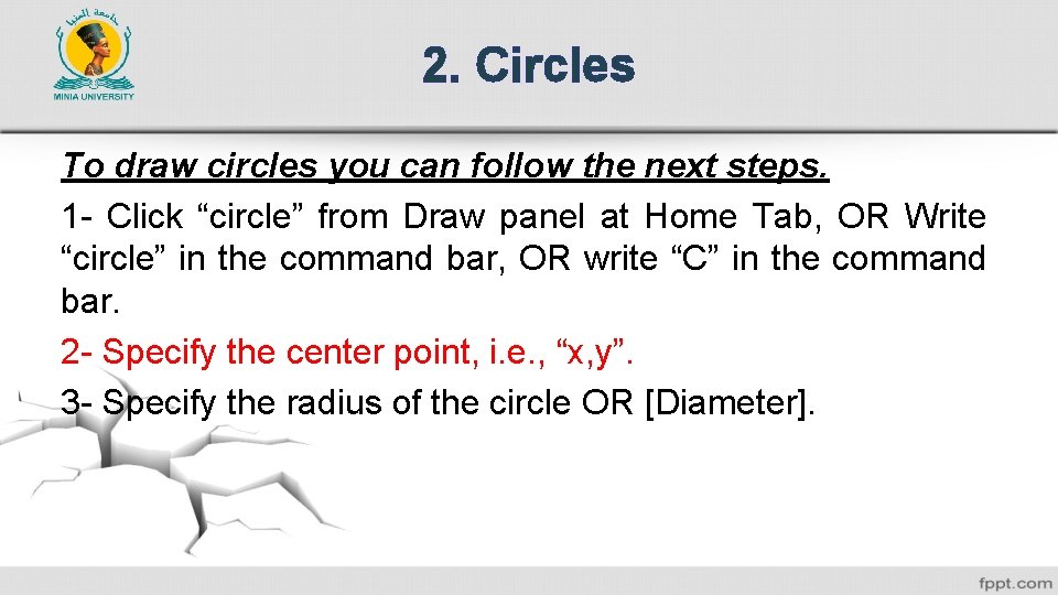 2. Circles To draw circles you can follow the next steps. 1 - Click