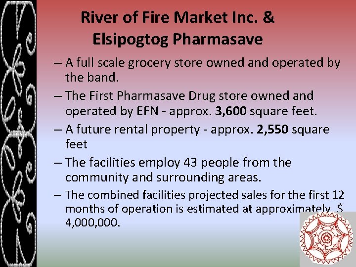 River of Fire Market Inc. & Elsipogtog Pharmasave – A full scale grocery store