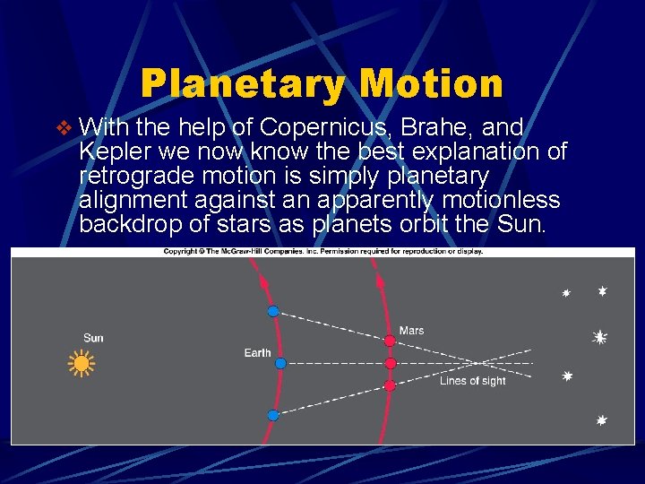 Planetary Motion v With the help of Copernicus, Brahe, and Kepler we now know