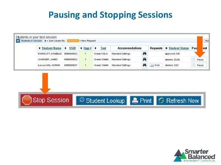 Pausing and Stopping Sessions 