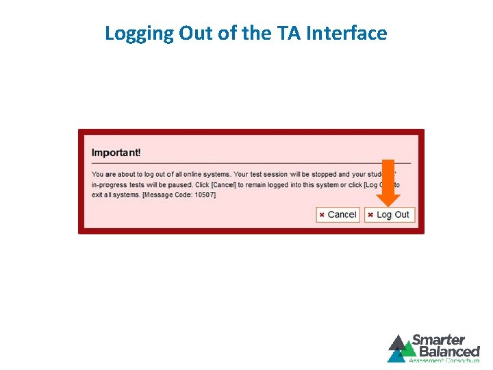 Logging Out of the TA Interface 