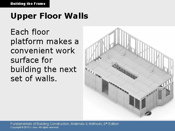 Building the Frame Upper Floor Walls Each floor platform makes a convenient work surface