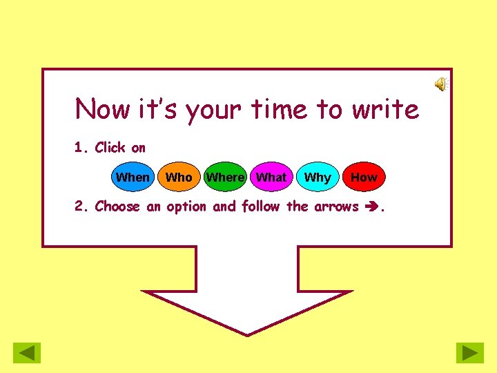 Now it’s your time to write 1. Click on When Who Where What Why