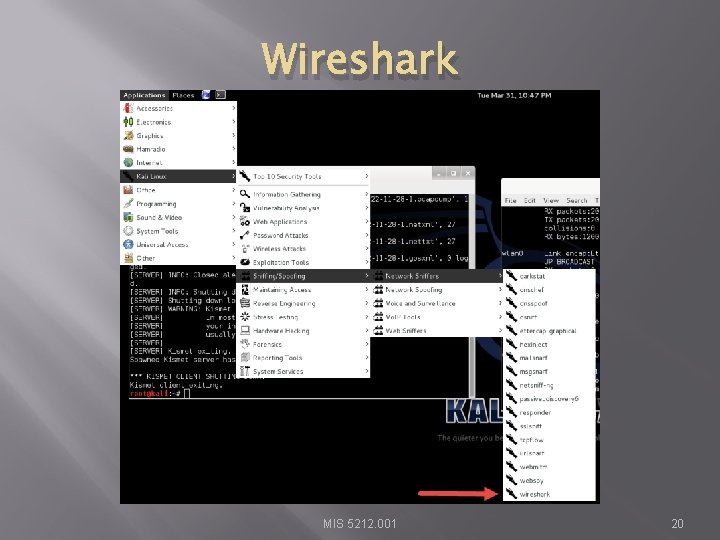 Wireshark MIS 5212. 001 20 