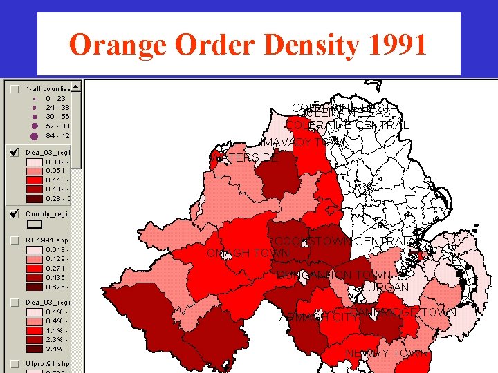 Orange Order Density 1991 Orange Order Density 1991