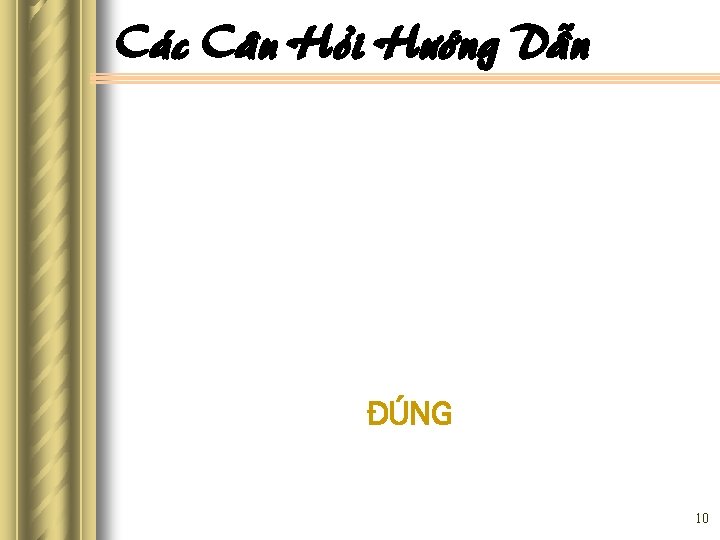 Caùc Caâu Hoûi Höôùng Daãn ÑUÙNG 10 